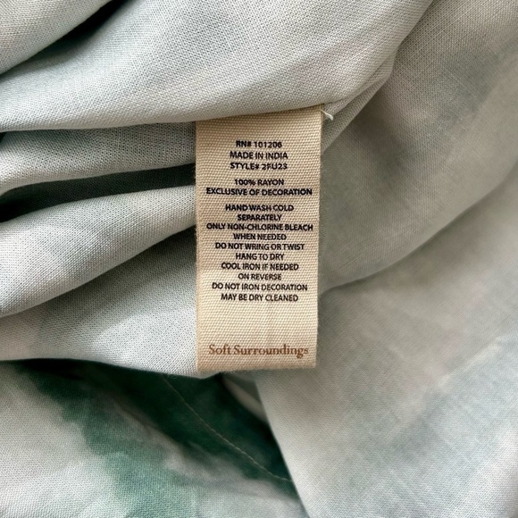 Soft Surroundings Harbor Caftan Kaftan Teal Stripe Beaded Sequin Cover-up Maxi - Picture 10 of 10